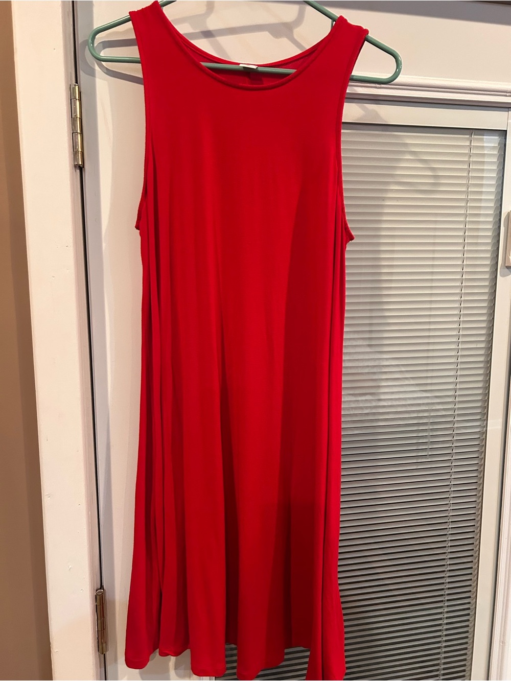 Old Navy Red Sleeveless Midi Swing Dress